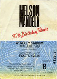 Nelson Mandela 70th Tribute Concert Ticket